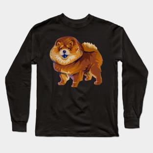 Cute Modern Chow Chow Dog Doggo Puppy Long Sleeve T-Shirt